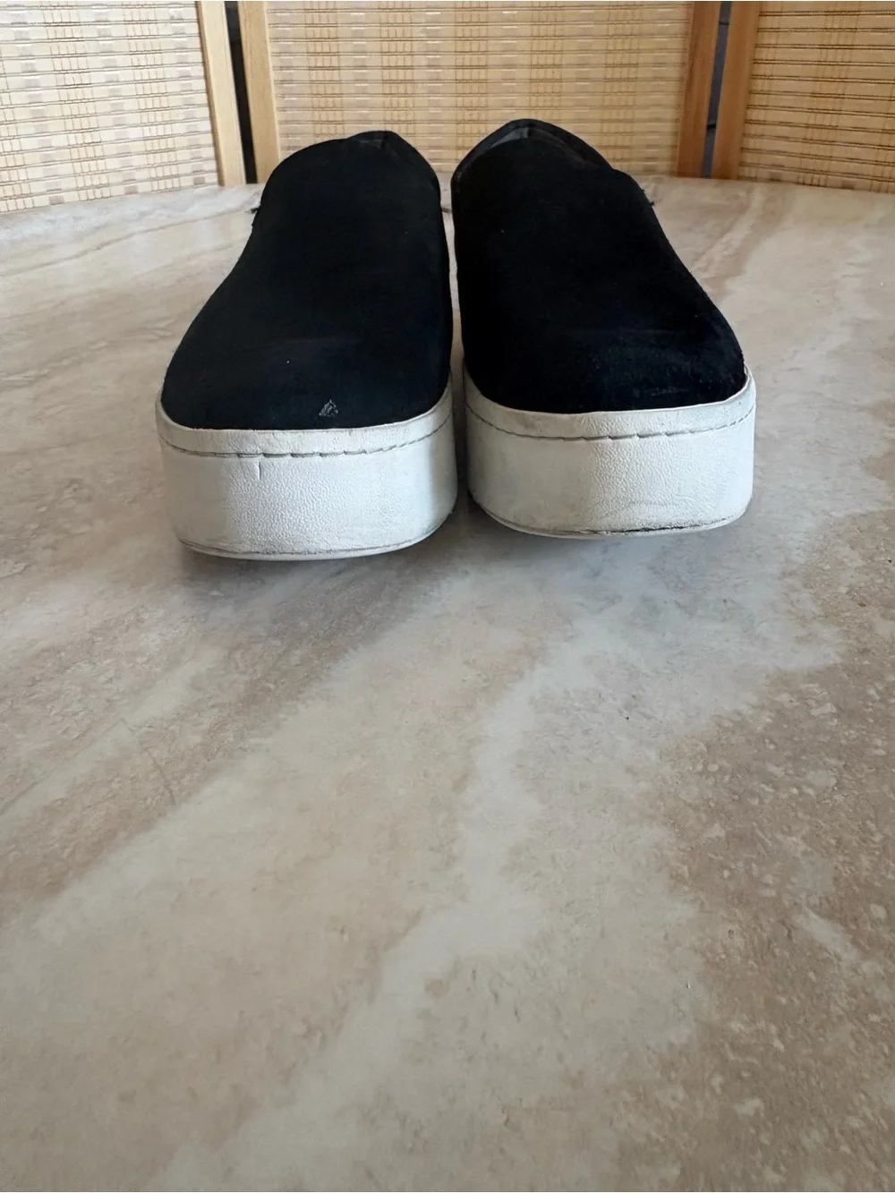 Vince Suede Warren Platform Sneakers – Black | Size 8.5